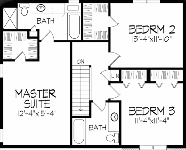 Dream House Plan - Tudor Floor Plan - Upper Floor Plan #51-698
