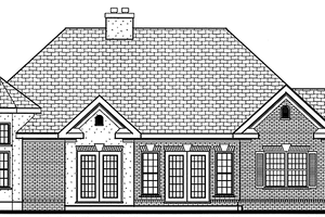 Exterior - Rear Elevation for Colonial House Plan #3-278 - 4 bed, 2 bath