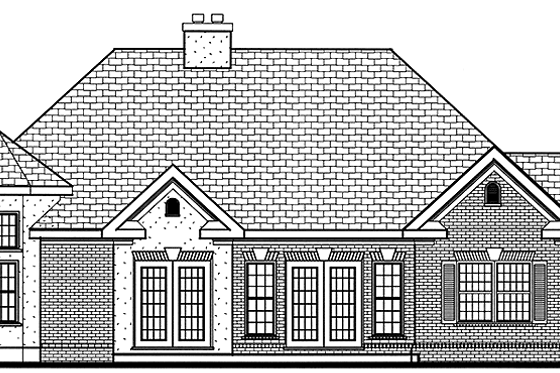 Exterior - Rear Elevation for Colonial House Plan #3-278 - 4 bed, 2 bath