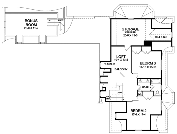 House Plan Design - Colonial Floor Plan - Upper Floor Plan #328-322