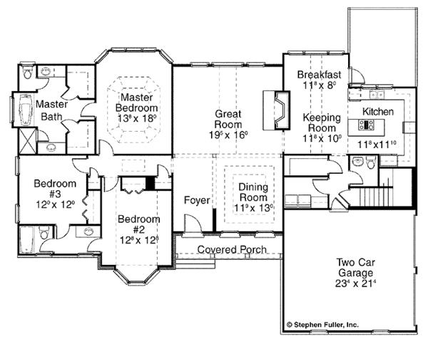 House Plan Design - Country Floor Plan - Main Floor Plan #429-238