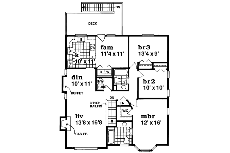 Dream House Plan - Floor Plan - Upper Floor for Country House Plan #47-893 - 6 bed, 4 bath