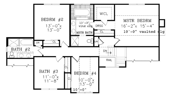 House Design - Country Floor Plan - Upper Floor Plan #456-104