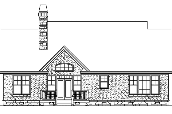 Exterior - Rear Elevation 2 for Craftsman House Plan #929-428 - 3 bed, 2 bath