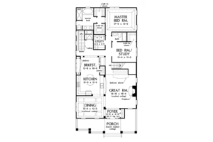 Floor Plan - Main Floor for Craftsman House Plan #929-986 - 4 bed, 3 bath