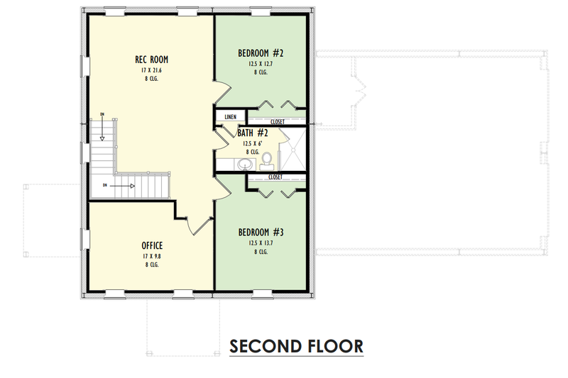 Architectural House Design - Floor Plan - Upper Floor for Barndominium House Plan #1092-63 - 3 bed, 2.5 bath