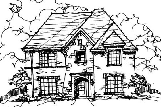 Exterior - Front Elevation for European House Plan #141-348 - 4 bed, 3.5 bath