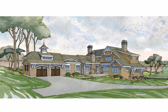 Exterior - Rear Elevation 1 for Craftsman House Plan #928-235 - 4 bed, 4.5 bath