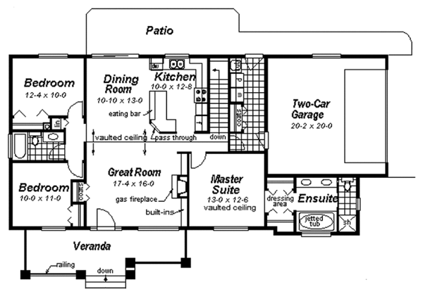 Architectural House Design - Ranch Floor Plan - Main Floor Plan #18-9546