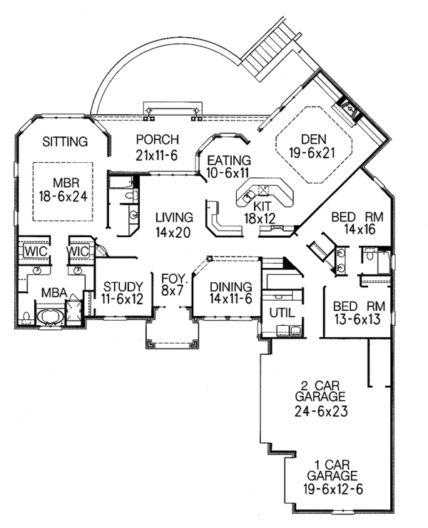 Home Plan - European Floor Plan - Main Floor Plan #15-335