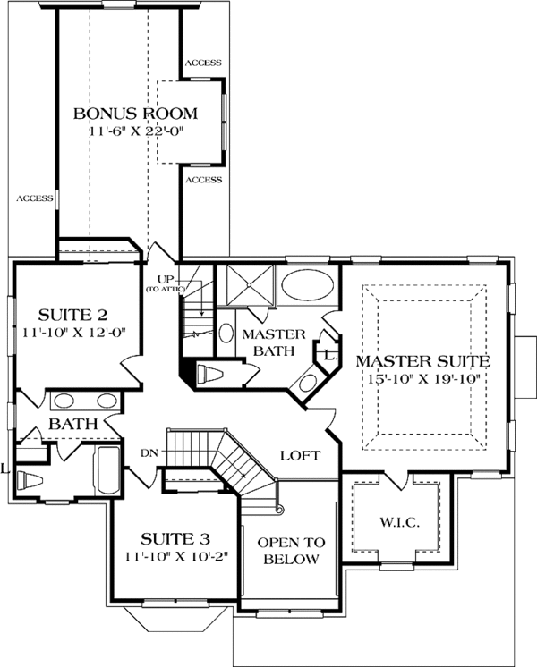 House Plan Design - Country Floor Plan - Upper Floor Plan #453-520