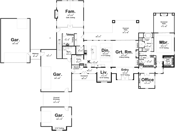 Dream House Plan - Modern Floor Plan - Main Floor Plan #455-464