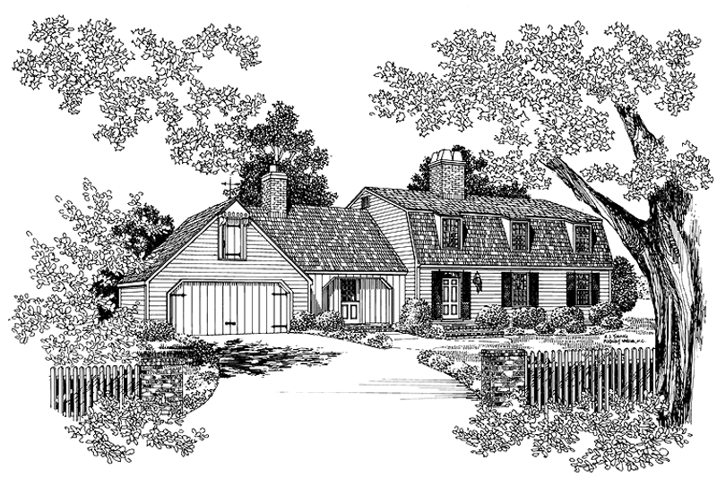 Architectural House Design - Colonial Exterior - Front Elevation Plan #72-582