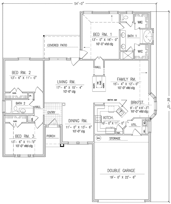 Architectural House Design - Country Floor Plan - Main Floor Plan #42-630