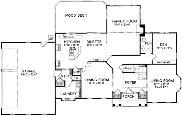 Home Plan - Traditional Floor Plan - Main Floor Plan #328-464