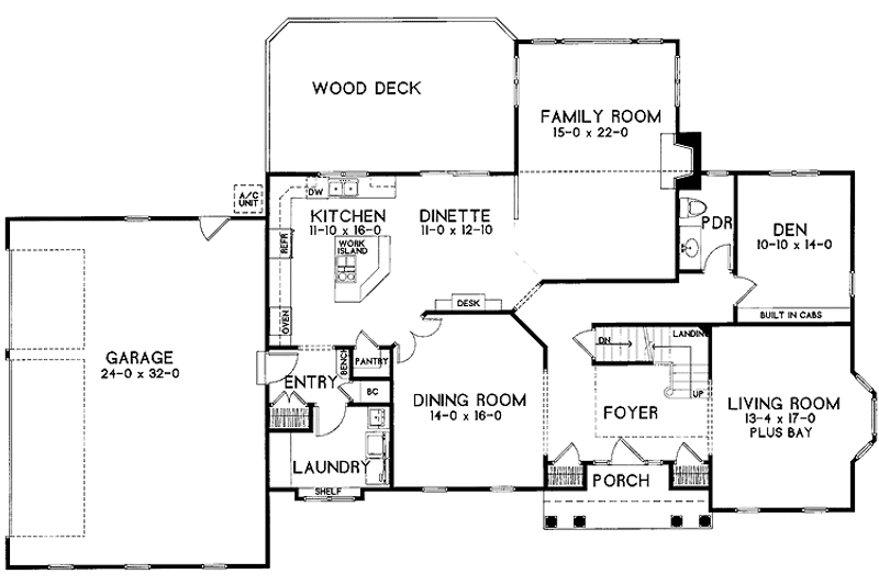 Home Plan - Floor Plan - Main Floor for Traditional House Plan #328-464 - 4 bed, 3.5 bath