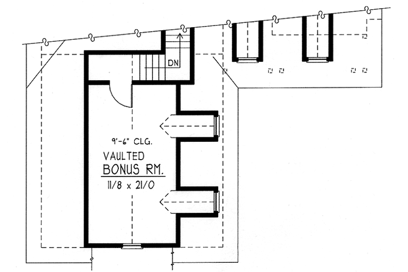 Architectural House Design - Floor Plan - Upper Floor for Country House Plan #1037-34 - 3 bed, 2 bath
