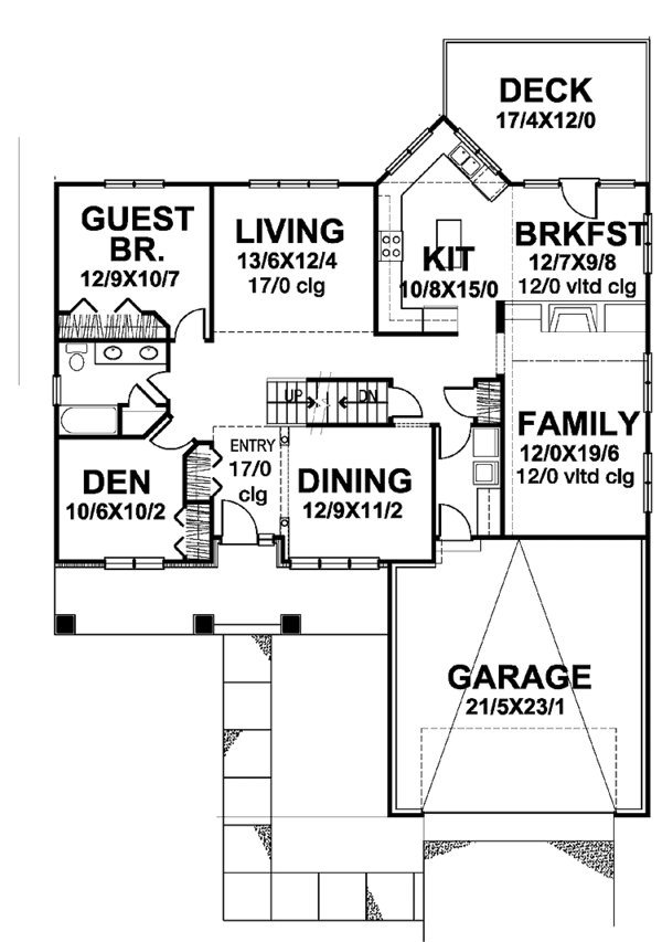 House Plan Design - Country Floor Plan - Main Floor Plan #320-836