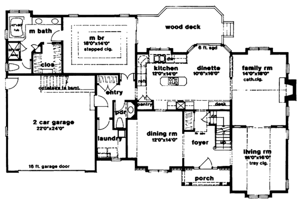 House Blueprint - Craftsman Floor Plan - Main Floor Plan #328-174