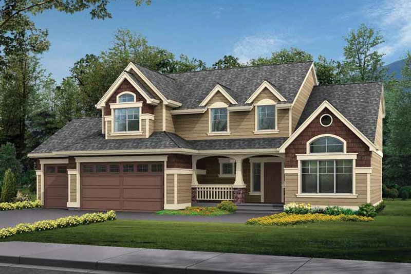 Dream House Plan - Craftsman Exterior - Front Elevation Plan #132-266