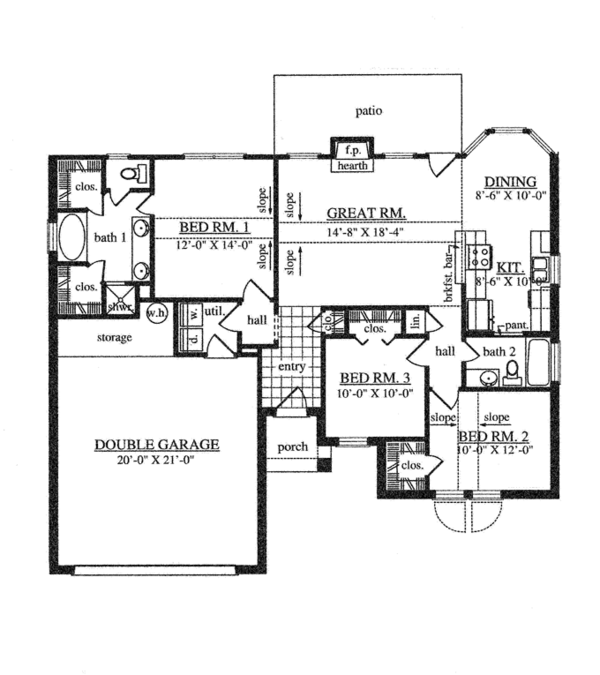 Home Plan - Traditional Floor Plan - Main Floor Plan #42-722