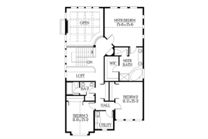 Floor Plan - Upper Floor for Prairie House Plan #132-365 - 4 bed, 3.5 bath