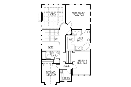 Floor Plan - Upper Floor for Prairie House Plan #132-365 - 4 bed, 3.5 bath