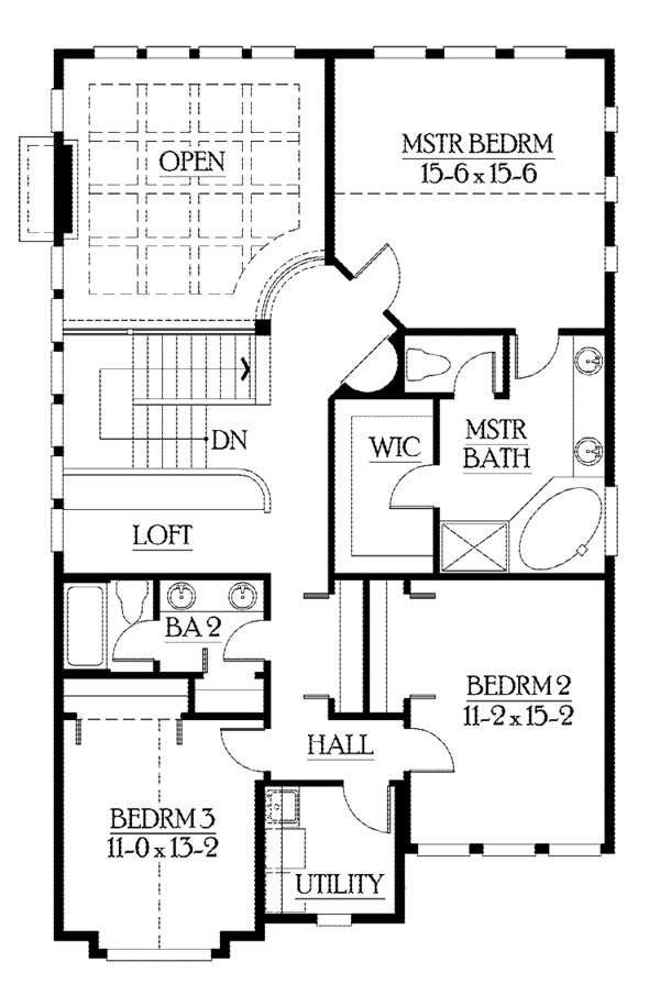 Architectural House Design - Prairie Floor Plan - Upper Floor Plan #132-365