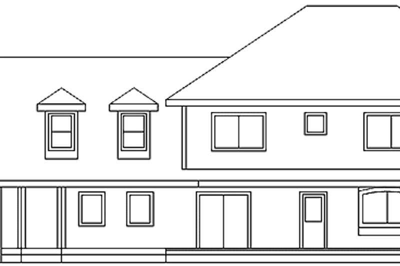 House Blueprint - Exterior - Rear Elevation for Colonial House Plan #60-1006 - 3 bed, 3.5 bath