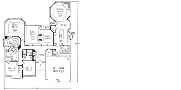 House Design - Country Floor Plan - Main Floor Plan #974-6