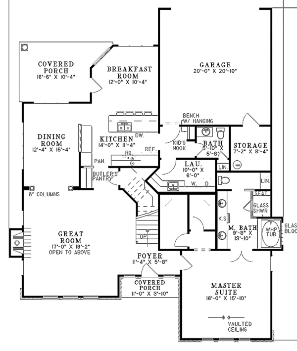 House Plan Design - Colonial Floor Plan - Main Floor Plan #17-2764