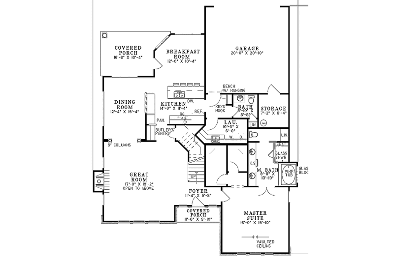 Home Plan - Floor Plan - Main Floor for Colonial House Plan #17-2764 - 3 bed, 2.5 bath