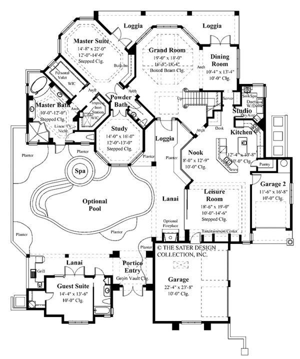 House Plan Design - Mediterranean Floor Plan - Main Floor Plan #930-50