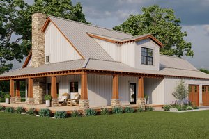 Exterior - Rear Elevation for Country House Plan #923-299 - 3 bed, 2.5 bath