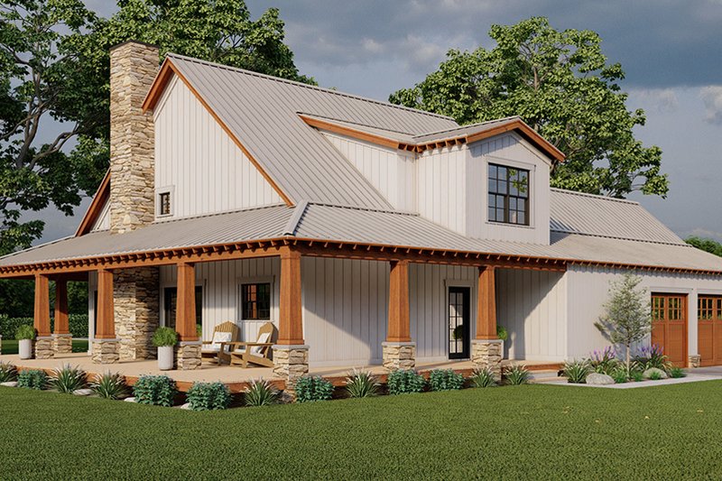 Architectural House Design - Exterior - Rear Elevation for Country House Plan #923-299 - 3 bed, 2.5 bath