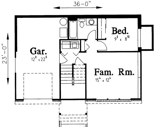 Traditional Floor Plan - Lower Floor Plan #303-336