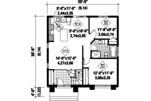 Floor Plan - Main Floor for Contemporary House Plan #25-4287 - 2 bed, 1 bath
