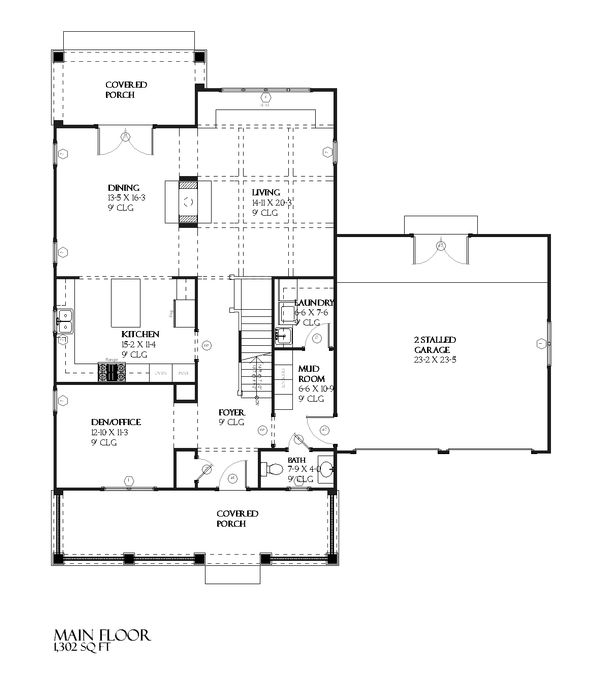 Farmhouse Floor Plan - Main Floor Plan #901-51