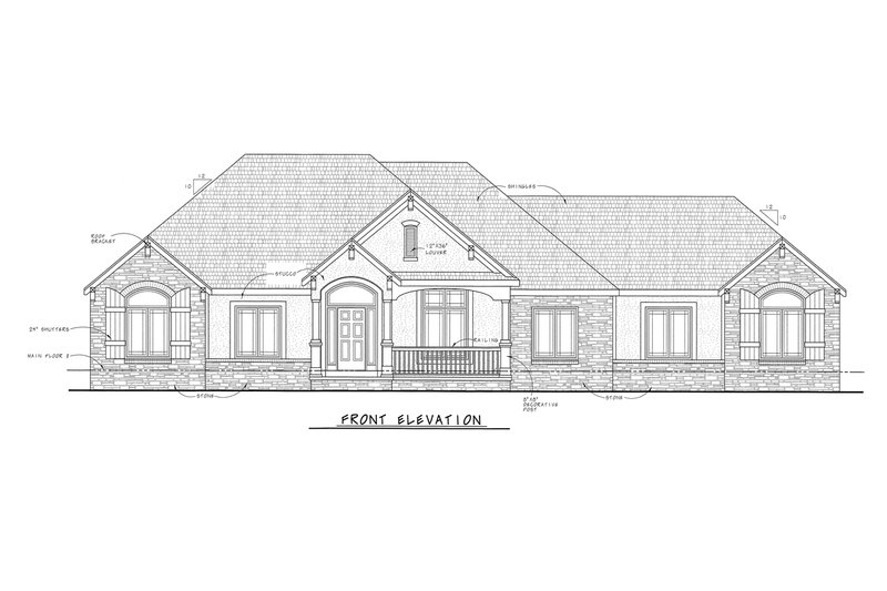 Dream House Plan - Exterior - Front Elevation 4 for European House Plan #20-1820 - 3 bed, 4 bath