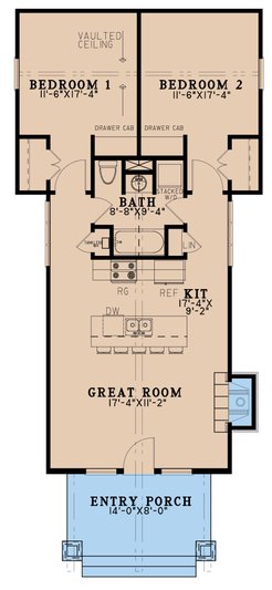 Craftsman Style House Plan - 2 Beds 1 Baths 921 Sq/Ft Plan #923-222 ...