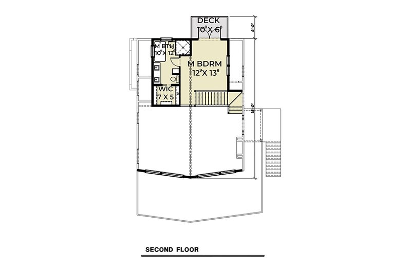 House Design - Floor Plan - Upper Floor for Cottage House Plan #1070-57 - 3 bed, 2 bath
