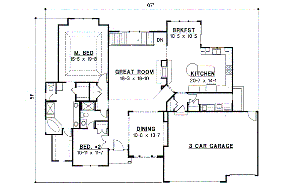 European Floor Plan - Main Floor Plan #67-365
