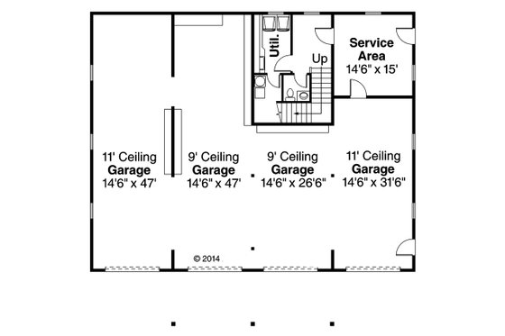 Floor Plan - Main Floor for Craftsman House Plan #124-966, 0.5 bath