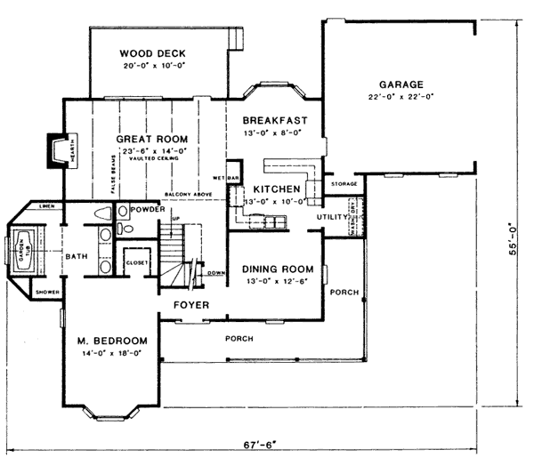 Country Floor Plan - Main Floor Plan #10-245