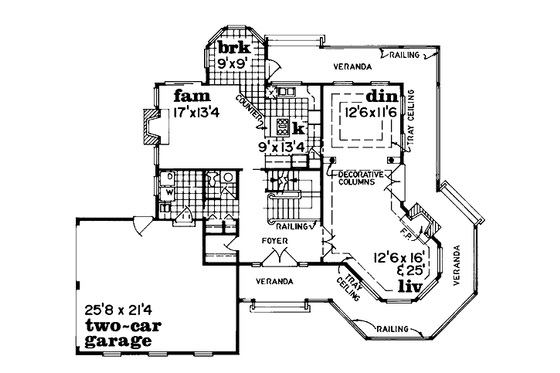 Floor Plan - Main Floor for Country House Plan #47-220 - 4 bed, 2.5 bath