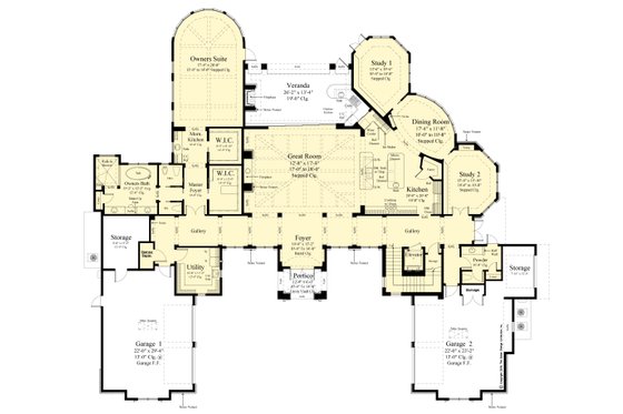 Floor Plan - Main Floor for Contemporary House Plan #930-548 - 4 bed, 4.5 bath