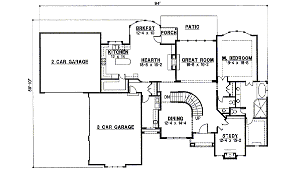 Traditional Floor Plan - Main Floor Plan #67-823