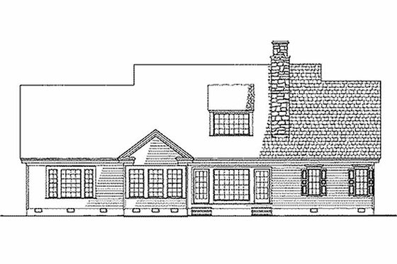 Exterior - Rear Elevation for Southern House Plan #137-205 - 3 bed, 2 bath