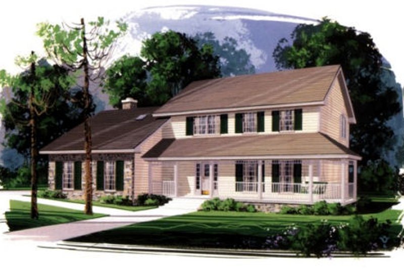 House Plan Design - Country Exterior - Front Elevation Plan #56-167