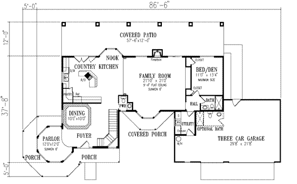 House Blueprint - Mediterranean Floor Plan - Main Floor Plan #1-703